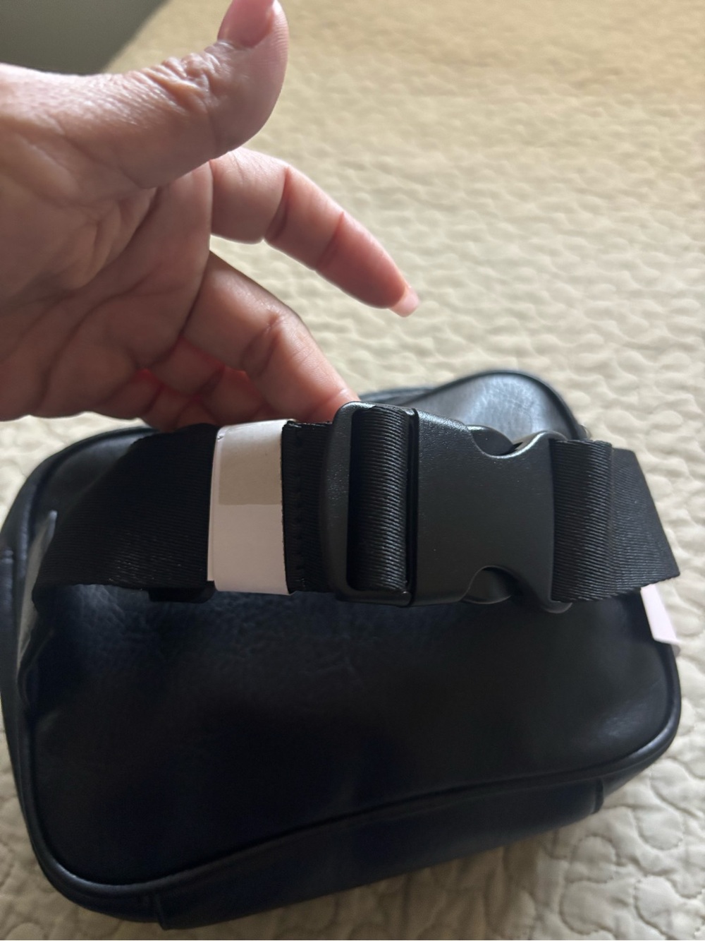 Black Leather UNISEX Waist & Crossbody Bag - Picture 9 of 13